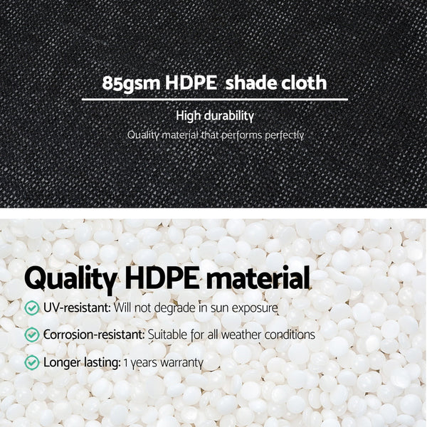 Instahut Shade Cloth Sun Fabric Patio Uv Resistant Black 10X2m Shade Sails
