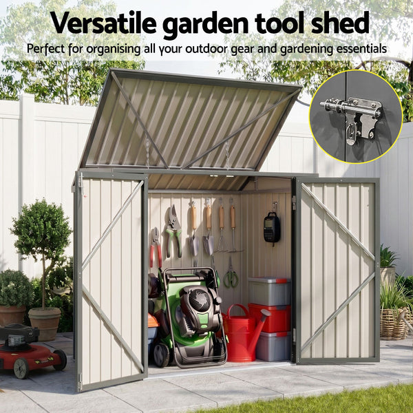 Giantz Lockable Steel Wheelie Bin Storage Shed Grey 2X240l Bins Sheds Summerhouses Carports