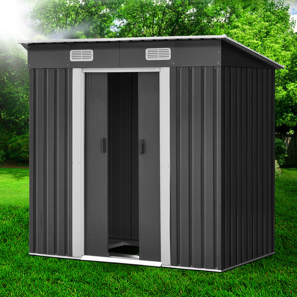 Giantz Garden Shed 1.94X1.21M W/Metal Base Sheds Outdoor Storage Tool Steel House Sliding Door Storage Units