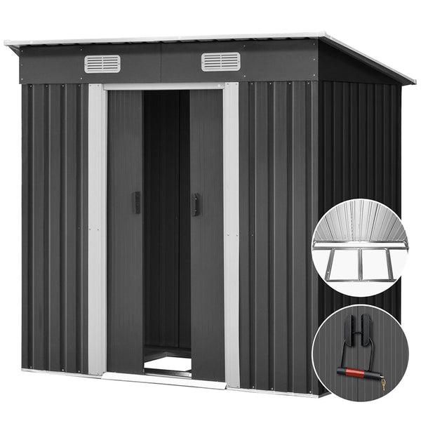 Giantz Garden Shed 1.94X1.21M W/Metal Base Sheds Outdoor Storage Tool Steel House Sliding Door Storage Units