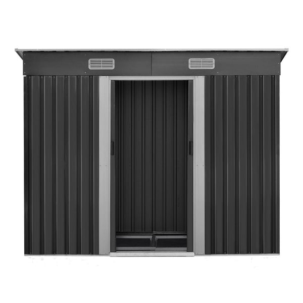 Giantz Garden Shed 2.38X1.31M W/Metal Base Sheds Outdoor Storage Tool Workshop Sliding Door Storage Units