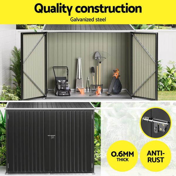 Galvanized Steel Garden Shed Lockable Outdoor Storage Workshop Shelter 2.06X1.96 Metre Sheds Summerhouses Carports