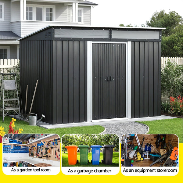 Giantz Garden Shed Outdoor Storage 2.60X1.95M Tool Sheds Workshop House Shelter Storage Units