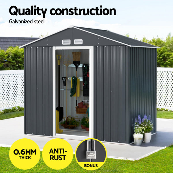 Giantz Garden Shed Outdoor Storage 2.15X1.3M Tool Workshop House Shelter Sliding Door Storage Units
