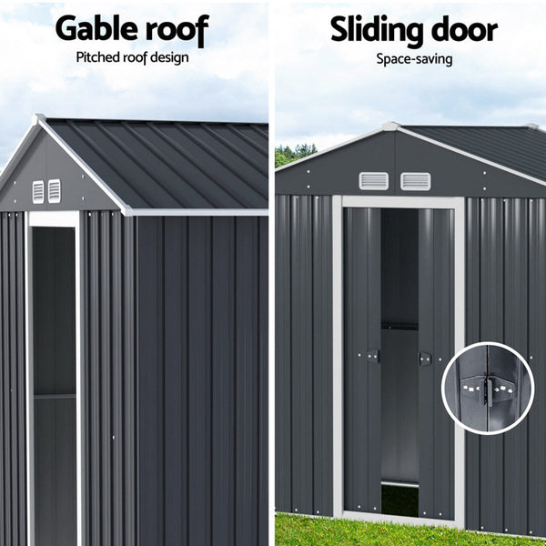 Giantz Garden Shed Outdoor Storage 2.15X1.3M Tool Workshop House Shelter Sliding Door Storage Units