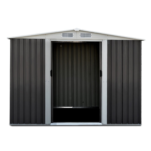 Giantz Garden Shed 2.58X2.07M W/Metal Base Sheds Outdoor Storage Double Door Tool Storage Units