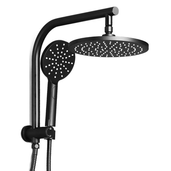 Cefito 9'' Rain Shower Head Set Handheld Round High Pressure Black Shower Heads & Combos