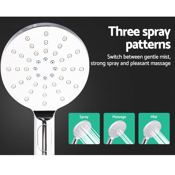 Cefito 9'' Rain Shower Head Set Handheld Round High Pressure Black Shower Heads & Combos