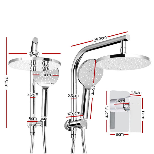 Cefito 9'' Rain Shower Head Set Handheld Round High Pressure Mixer Tap Chrome Shower Heads & Combos