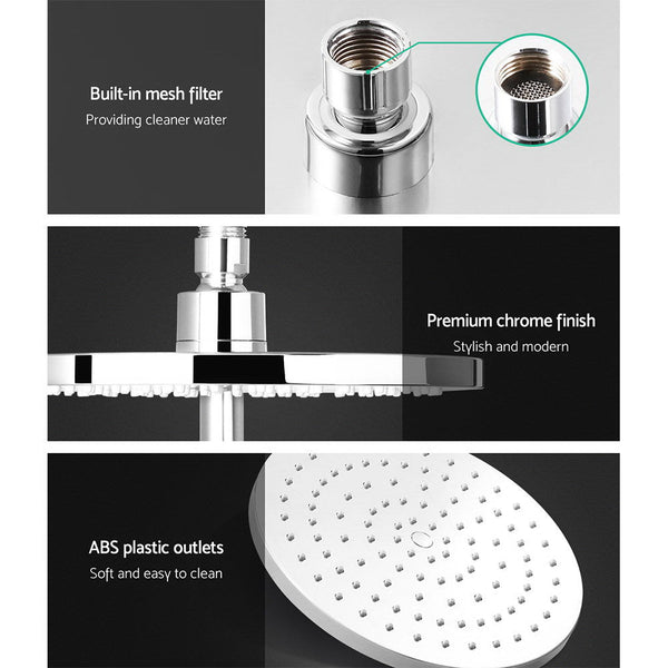 Cefito 9'' Rain Shower Head Set Handheld Round High Pressure Mixer Tap Chrome Shower Heads & Combos