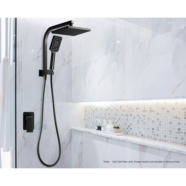 Cefito Shower Mixer Tap Wall Brass Hot Cold Basin Bathroom Black Bath Taps