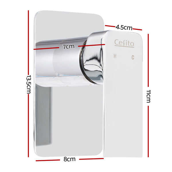 Cefito Shower Mixer Tap Wall Brass Hot Cold Basin Bathroom Chrome Bath Taps