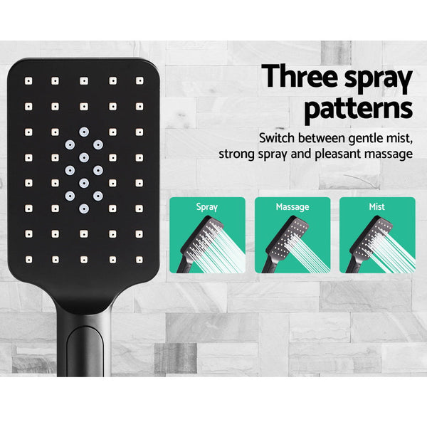 Cefito 8'' Rain Shower Head Set Handheld Square High Pressure Black Shower Heads & Combos
