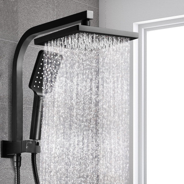 Cefito 8'' Rain Shower Head Set Handheld Square High Pressure Black Shower Heads & Combos