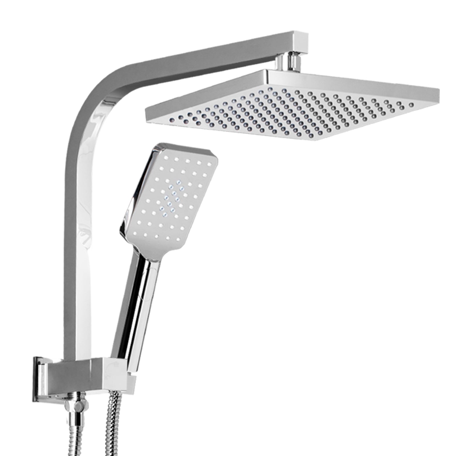Cefito 8'' Rain Shower Head Set Handheld Square High Pressure Chrome Shower Heads & Combos