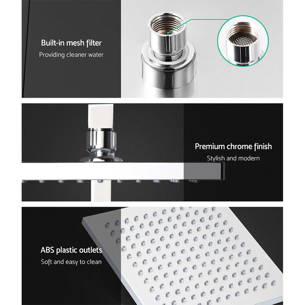 Cefito 8'' Rain Shower Head Set Handheld Square High Pressure Chrome Shower Heads & Combos