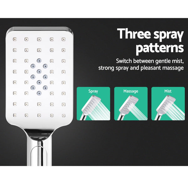 Cefito 8'' Rain Shower Head Set Handheld Square High Pressure Chrome Shower Heads & Combos