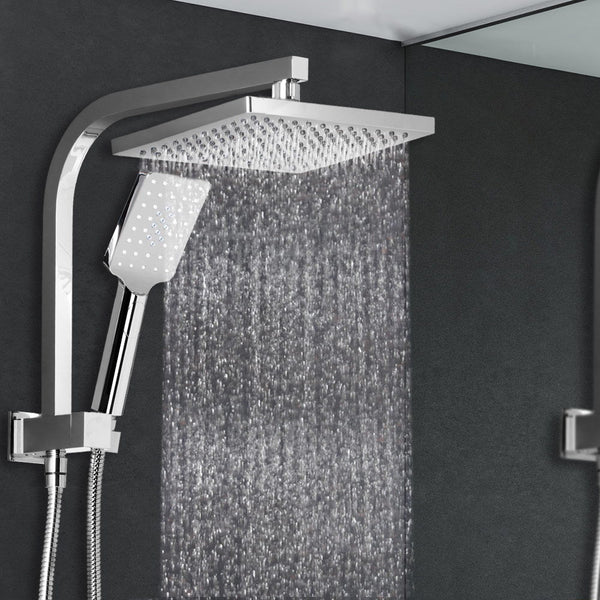 Cefito 8'' Rain Shower Head Set Handheld Square High Pressure Chrome Shower Heads & Combos