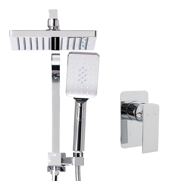 Cefito 8'' Rain Shower Head Set Handheld Square High Pressure Mixer Tap Chrome Shower Heads & Combos