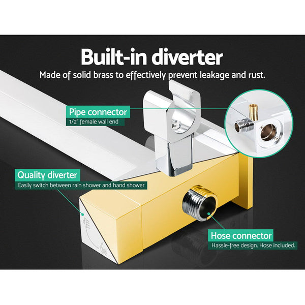 Cefito 8'' Rain Shower Head Set Handheld Square High Pressure Mixer Tap Chrome Shower Heads & Combos