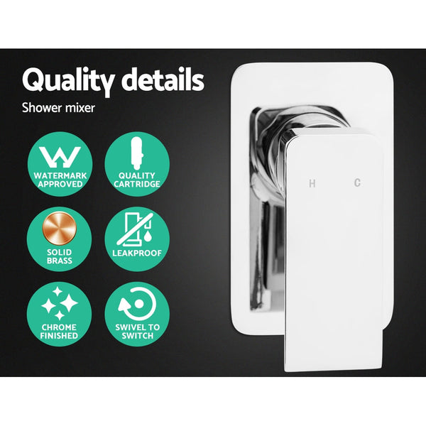 Cefito 8'' Rain Shower Head Set Handheld Square High Pressure Mixer Tap Chrome Shower Heads & Combos