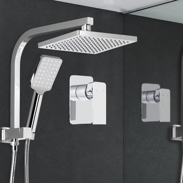 Cefito 8'' Rain Shower Head Set Handheld Square High Pressure Mixer Tap Chrome Shower Heads & Combos
