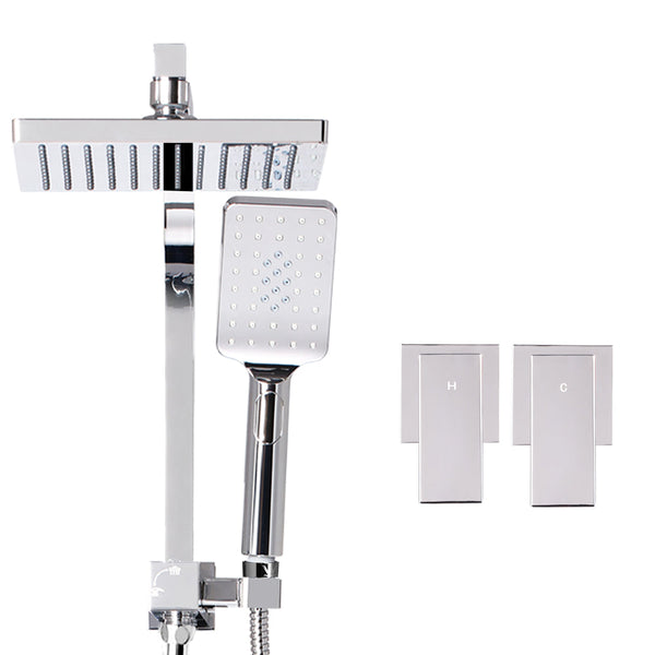 Cefito 8'' Rain Shower Head Set Handheld Square High Pressure Wins Tap�Chrome Shower Heads & Combos