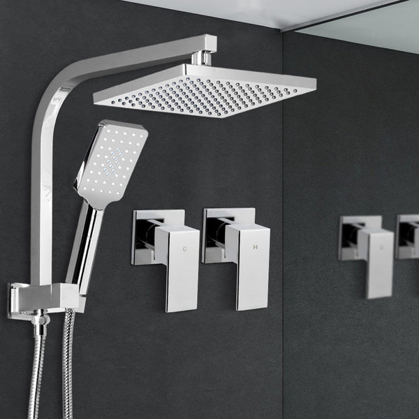 Cefito 8'' Rain Shower Head Set Handheld Square High Pressure Wins Tap�Chrome Shower Heads & Combos