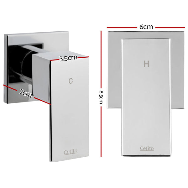 Cefito Shower Twins Tap Wall Brass Hot Cold Basin Bathroom Chrome Bath Taps