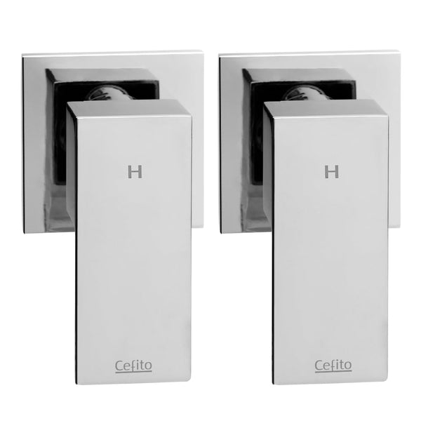 Cefito Shower Twins Tap Wall Brass Hot Cold Basin Bathroom Chrome Bath Taps