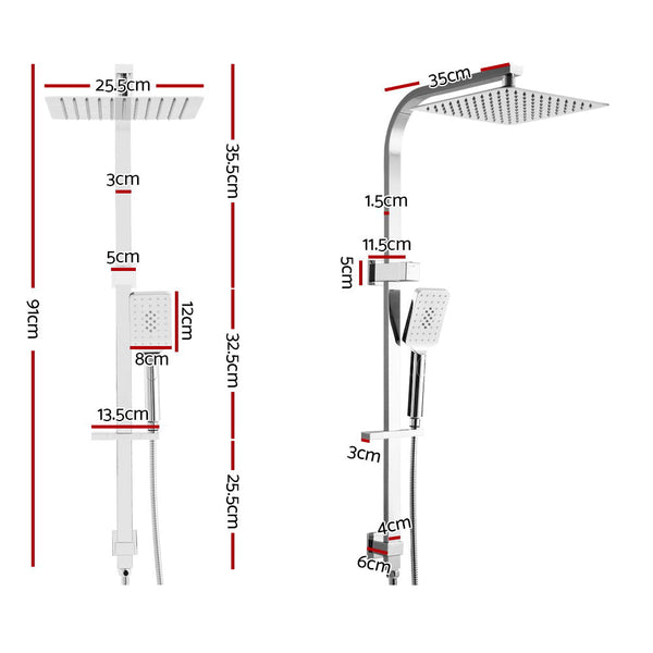 Cefito 10'' Rain Shower Head Set Handheld Square High Pressure Chrome Shower Heads & Combos