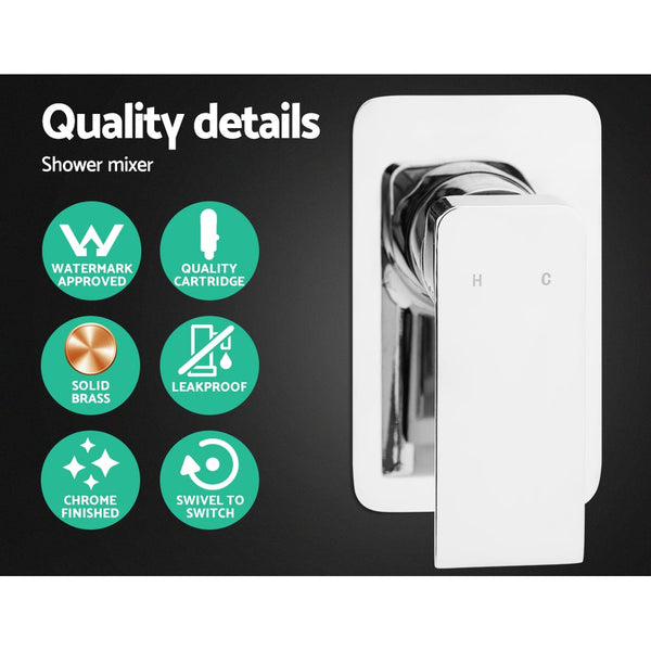 Cefito 10'' Rain Shower Head Set Handheld Square High Pressure Mixer Tap Chrome Shower Heads & Combos