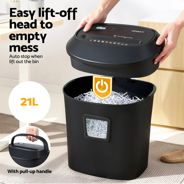 Devanti Electric Paper Shredder For Home Office 10 A4 Paper Sheet Cross Cut Paper Paper Shredders