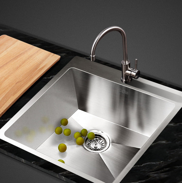 Cefito Kitchen Sink 53X50cm Stainless Steel Basin Single Bowl Silver Kitchen Sinks