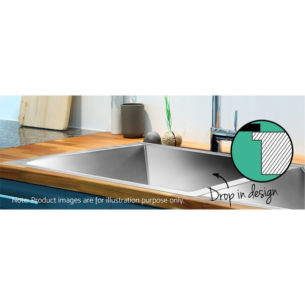 Cefito Kitchen Sink 71X45cm Stainless Steel Basin Double Bowl Silver Kitchen Sinks
