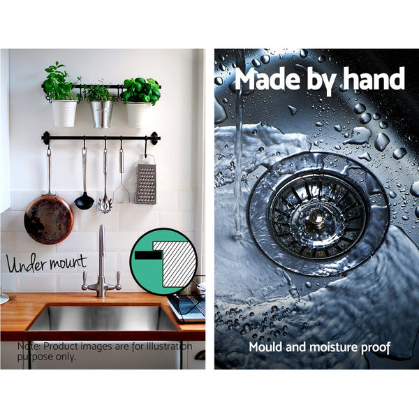 Cefito Kitchen Sink 77X45cm Stainless Steel Basin Double Bowl Silver Kitchen Sinks