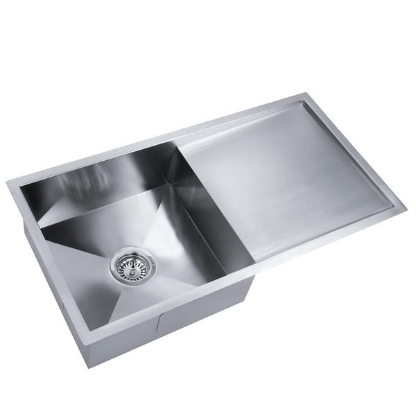 Cefito Kitchen Sink 87X45cm Stainless Steel Basin Single Bowl Silver Kitchen Sinks