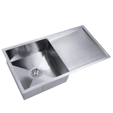 Cefito Kitchen Sink 87X45cm Stainless Steel Basin Single Bowl Silver Kitchen Sinks