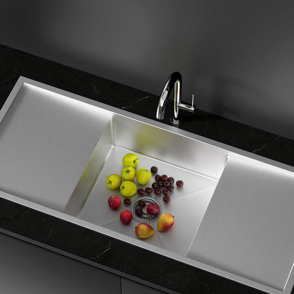 Cefito Kitchen Sink Basin Stainless Steel Under/Top/Flush Mount Bowl 122X45cm Kitchen Sinks