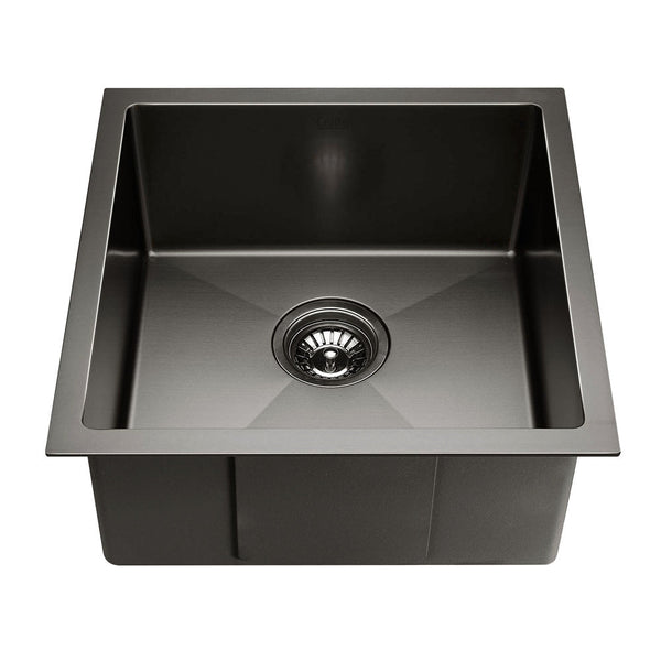 Cefito Kitchen Sink 51X45cm Stainless Steel Basin Single Bowl Black Kitchen Sinks