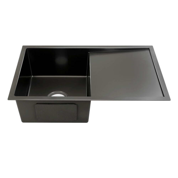 Cefito Kitchen Sink 75X45cm Stainless Steel Basin Single Bowl Black Kitchen Sinks