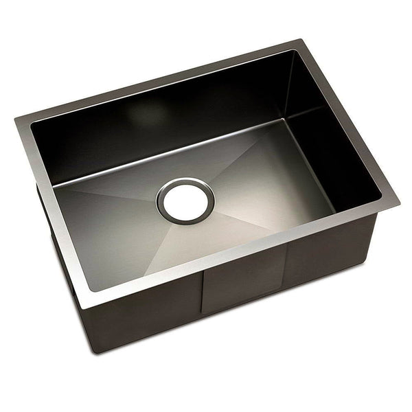 Cefito Kitchen Sink 60X45cm Stainless Steel Basin Single Bowl Black Kitchen Sinks