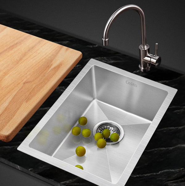 Cefito Kitchen Sink 44X34cm Stainless Steel Nano Basin Single Bowl Silver Kitchen Sinks