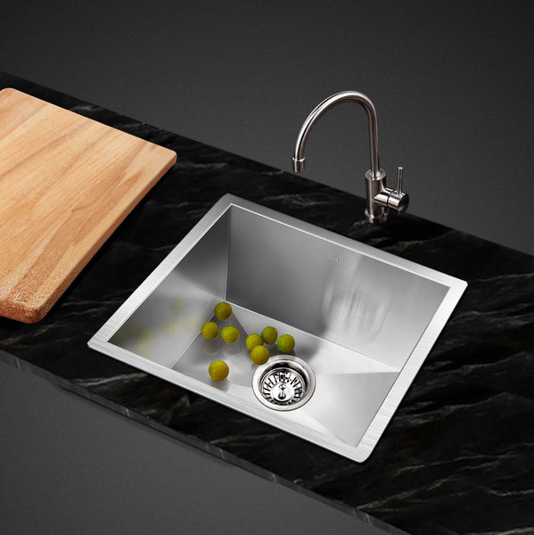 Cefito Kitchen Sink 36X36cm Stainless Steel Nano Basin Single Bowl Silver Kitchen Sinks