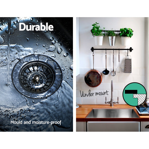 Cefito Kitchen Sink 36X36cm Stainless Steel Nano Basin Single Bowl Silver Kitchen Sinks