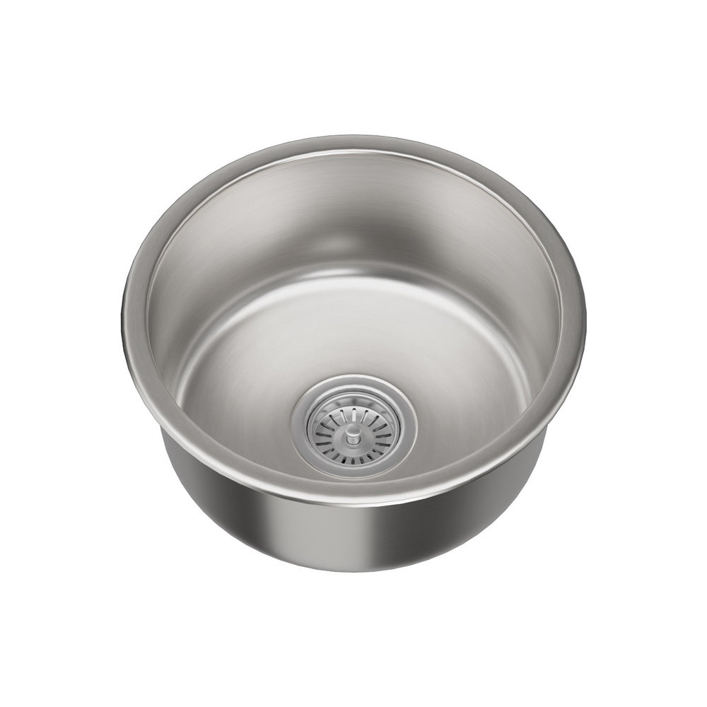 Cefito Kitchen Sink 43Cm Round Stainless Steel Basin Single Bowl Silver Kitchen Sinks