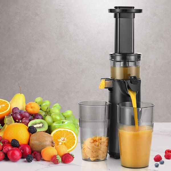 Devanti Slow Juicer Cold Press Fruit Extractor 130W Black Juicers