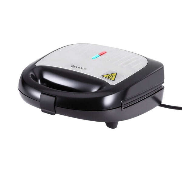Devanti 3 In 1 Sandwich Press Waffle Maker Panini Press Grill 850W Waffle Makers