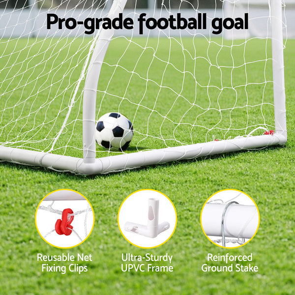 Everfit 12Ft Soccer Football Goal Net Upvc Frame With Pe Mesh Weatherproof Portable Goals For Backyard Training Competitive Play Soccer Goals