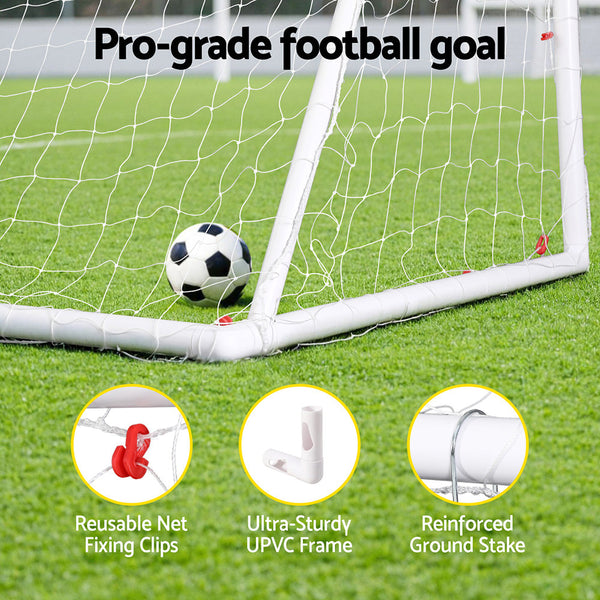 Everfit 8Ft Soccer Football Goal Net Upvc Frame With Pe Mesh Weatherproof Portable Goals For Backyard Training Competitive Play Soccer Goals